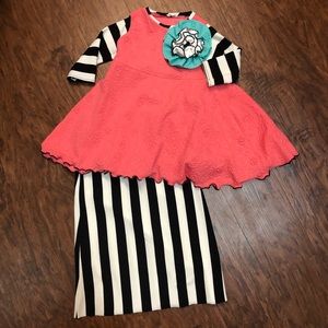 Coral and Striped handmade outfit